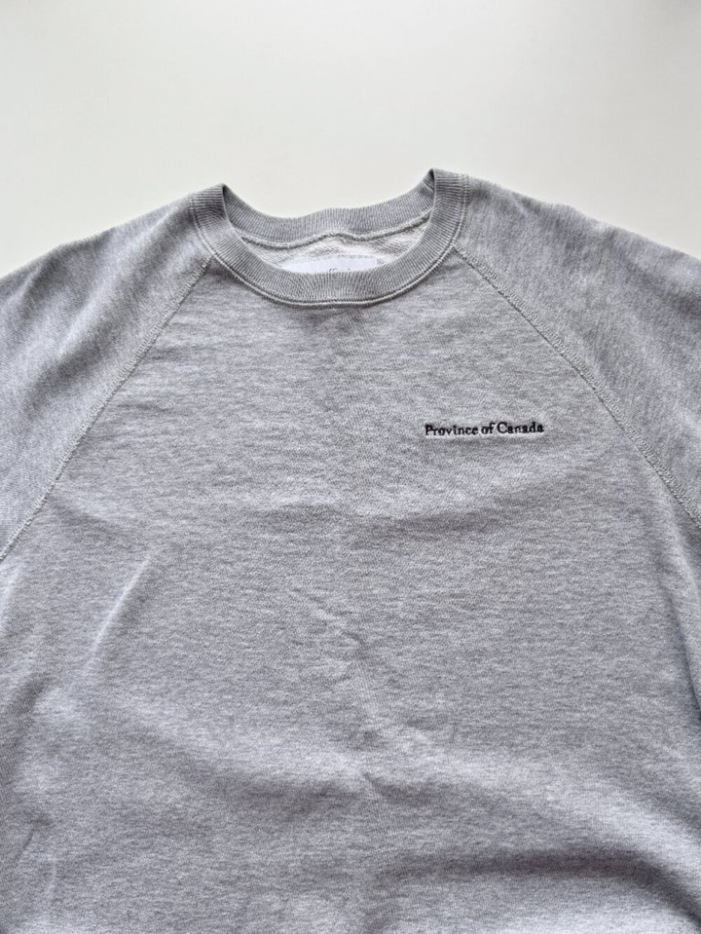 PROVINCE OF CANADA Heather Grey 100% Cotton Terry Crew Neck Sweatshirt, Size M - Picture 5 of 14